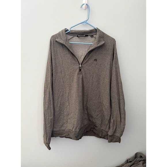 TravisMathew Other - TravisMathew Mens Heather Gray Quarter‎ Zip Pullover Golf Logo Activewear L